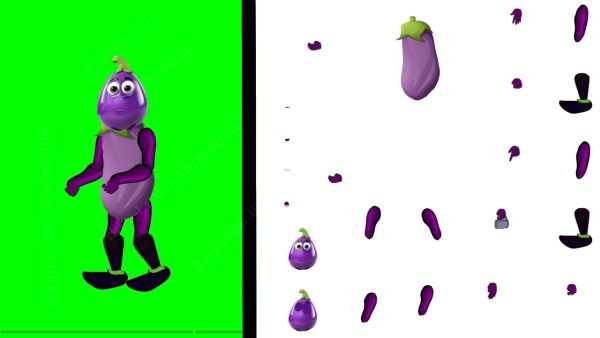 Chromatoon Brinjal Cartoon Character Download | High-Quality Vegetable Cartoon by freetoon.in