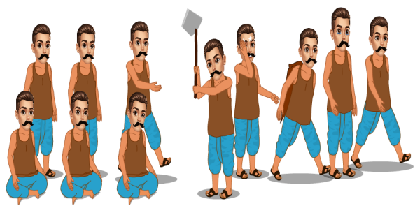 Adobe Animate CC Animal & Man Cartoon Character Download | FreeToon