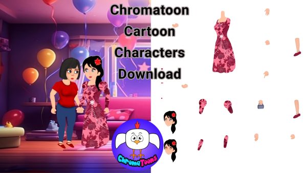 Chromatoon Girl Red Suit Premium Cartoon Character | Modern Girl Vector Download – Freetoon