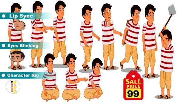 Fully Rigged Young Man Animation | Walk, Talk, Idle , Sitting ,Etting , Motions