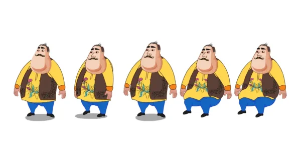 Fat Man Cartoon Character Rigged for Adobe Animate CC | Funny Bakery Man Animation Asset - FreeToon.in